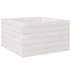 Helloshop26 - Jardinière bac lit surélevé plantes fleurs terrasse jardin 40 x 40 x 23 cm bois de pin massif blanc 02_0037525 - 3000214257938_0