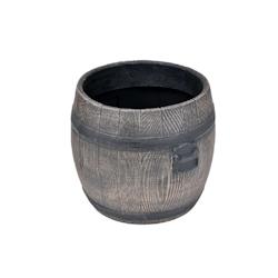 Jardinière ronde en polyéthylène imitation tonneau Bolero 35.5 x 34 cm Roto - marron RT-6168_0
