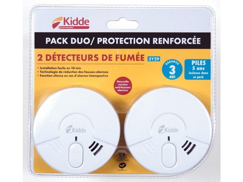 Lot de 2 détecteurs de fumée KIDDE - 3 ans d'autonomie - Norme CE et NF - Alarme sonore 85 dB_0