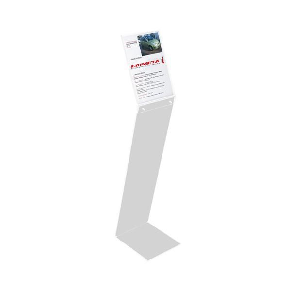 Porte-affiche sur pied en forme z cristal plexiglass format a4_0