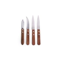 Pradel Excellence 2 couteaux office lame 9 cm + 1 bec d'oiseau lame 8 cm + 1 éplucheur manches bois - Essentiels - - 3158079931866_0