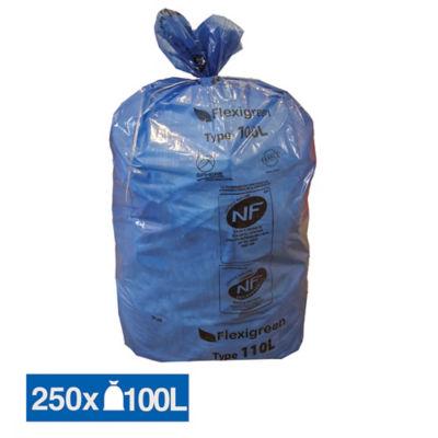 Sac poubelle bleu Flexigreen 100 L, lot de 250_0