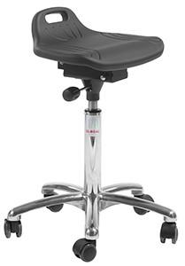 Siège assis-debout de travail en polyuréthane - Omega Alu - Hauteur d'assise 440/570 mm - Base aluminium robuste_0