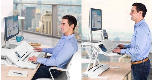 Station assis-debout ergonomique, conçue pour réduire le travail sédentaire tout en incitant à la mobilité - LOTUS_0