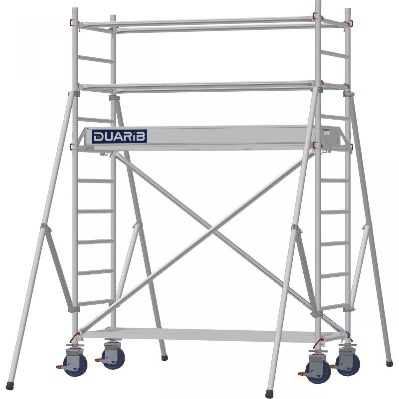 Échafaudage roulant aluminium DOCKER 85 version lisses - Hauteur de travail : 3,90 m - DUARIB - 7120020_0