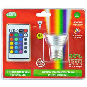 AMPOULE LED E27 3W RGB VISION-EL 7399B