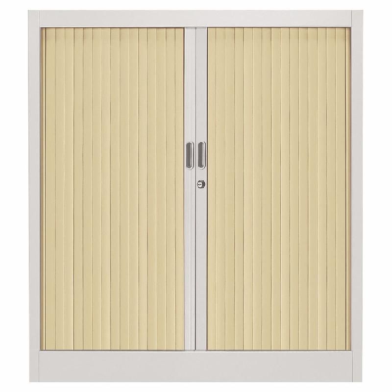 ARMOIRE MÉTAL CLASSTOUT COLOR - A RIDEAUX - L. 120 X H. 100 CM  - CORPS ALUMINIUM  - RIDEAUX HÊTRE