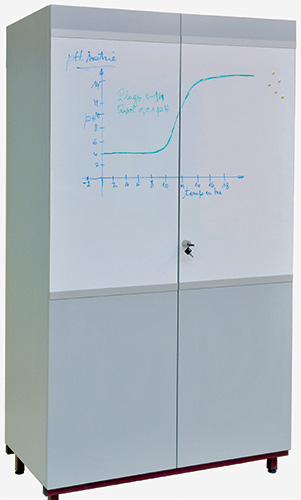 Armoire tableau 1200 x 450 x 2000 mm - Réf RA 820 - BIOLAB avec surface magnétique et scriptible, portes battantes_0