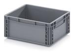 Bac euro 800x600x12 mm - Fabrication CE - Gris clair avec poignées ouvertes ou fermées_0
