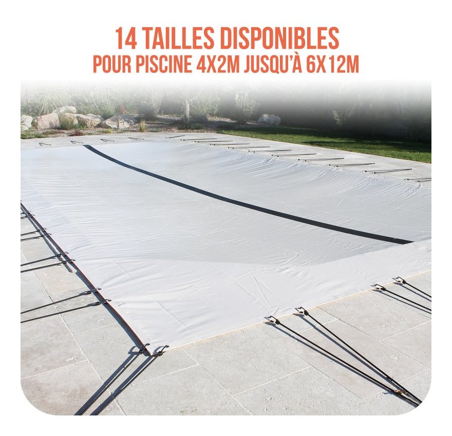 BÂCHE D'HIVERNAGE PVC BEIGE 580G/M² POUR PISCINE 4M X 4M - LINXOR