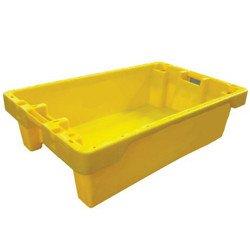 Caisse gerbable emboîtable 75 litres - polyéthylène vierge - contact alimentaire - poignées passantes_0