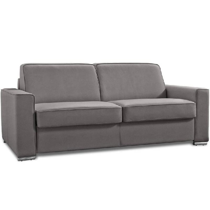CANAPÉ CONVERTIBLE EXPRESS  PREMIUM 140 CM SOMMIER LATTES RENATONISI MATELAS BULTEX MICROFIBRE TAUPE_0