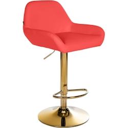 CLP Tabouret de bar Braga Gold similicuir Rouge - rouge polyester 325361_0