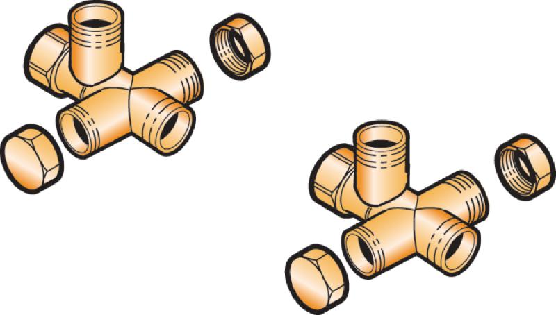 Croix de raccordement modules et/ou ballon 33x42 - Réf 89997001 EA46 - Gamme GTU - 1.3 kg_0