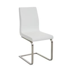 Décoshop26 - Chaise de salle à manger x1 design moderne en PVC blanc support en acier inoxydable 10_0001988 - blanc 3000250783965_0