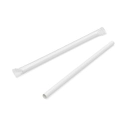 Ecolomique - 150 Pcs - Paille biseautée blanche Bubble Tea - 12mm - ECO210CHS2012W - blanc papier ECO210CHS2012W_0