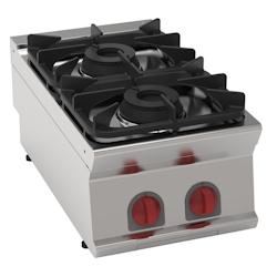 EURAST - Réchaud a gaz 2 feux sur table - 400x700x280 mm - 14,4 Kw - 35200317 - inox 35200317_0