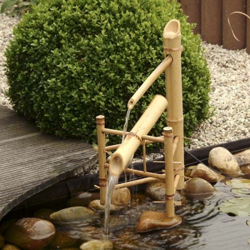 FONTAINE DE JARDIN EN BAMBOU JEU D'EAU ACQUAART HAUTEUR 66 CM