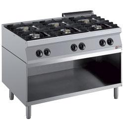Fourneau composé - 6 feux vifs avec soubassement ouvert - G17/6BA12-R - Medium 1700_0