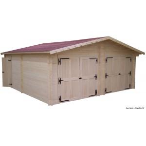 Garage double en bois massif 42 mm 35m² - vr 6262_0