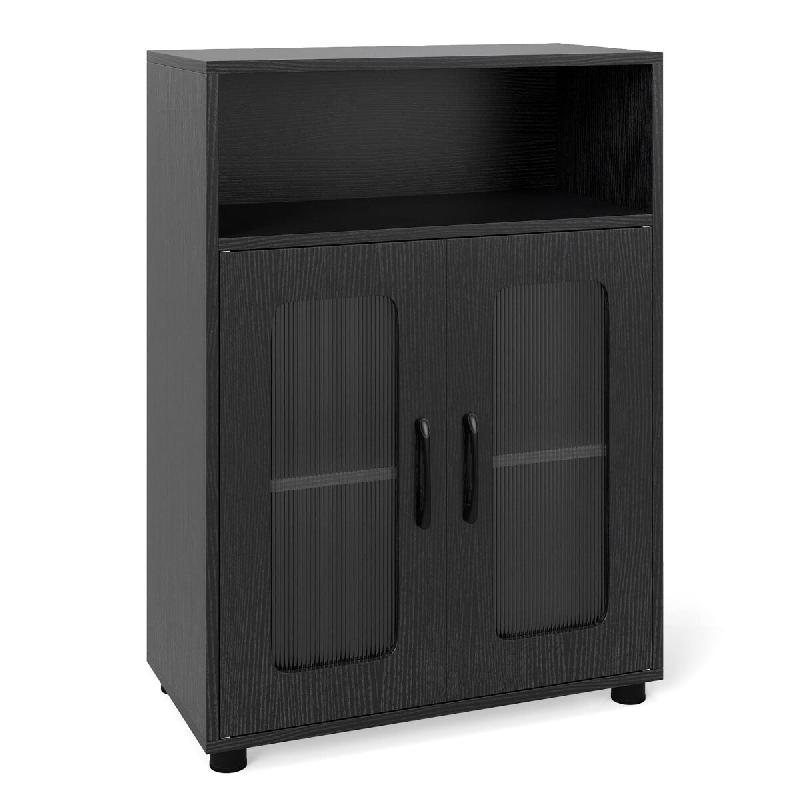 Helloshop26 - Armoire de salle de bain 60 x 30 x 83 cm avec étagère réglable et design moderne en contreplaqué noir 20_0017226 - 3000231753024_0