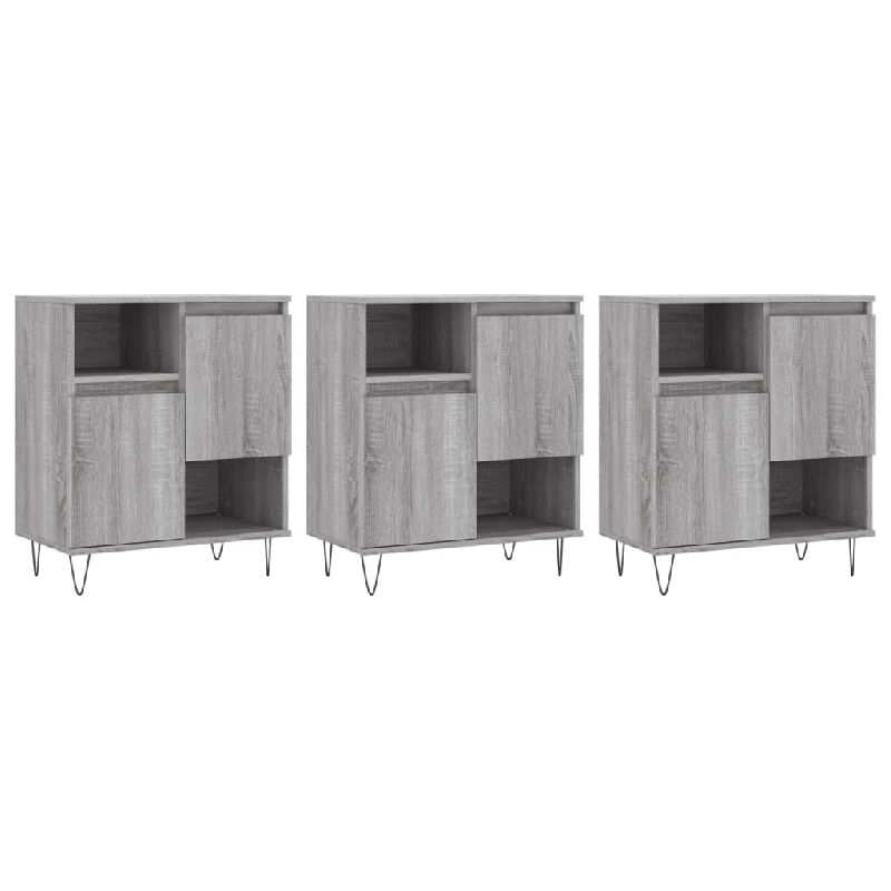 Helloshop26 - Buffet bahut commode armoire meuble de rangement organisateur cuisine salle de séjour salons 3 pcs sonoma bois 02_0037174 - 30002132521_0