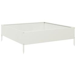 Helloshop26 - Jardinière bac lit surélevé plantes fleurs terrasse jardin de jardin 100 x 100 x 33,5 cm acier blanc 02_0039281 - 3000218579159_0