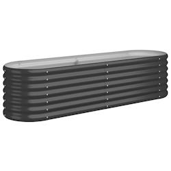 Helloshop26 - Jardinière bac lit surélevé plantes fleurs terrasse jardin de jardin acier enduit de poudre anthracite 02_0039500 - 3000218538996_0