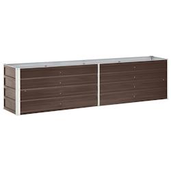 Helloshop26 - Jardinière lit surélevé plantes fleurs jardin acier galvanisé 240 x 40 x 45 cm marron 02_0001097 - 3000074561534_0