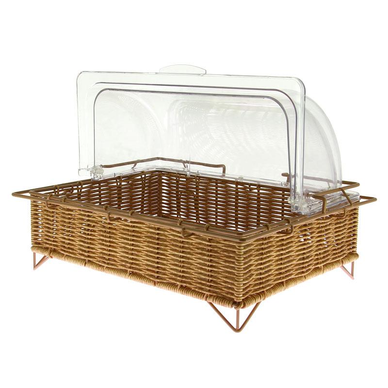 Manne rectangle Rustica + cloche transparente -_0