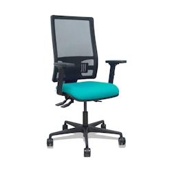 Piqueras y Crespo Silla Bormate asincro malla negra asiento bali turquesa brazos 2D ruedas 65mm - bleu multi-matériau 405ASM840B39B2B68R65L_0
