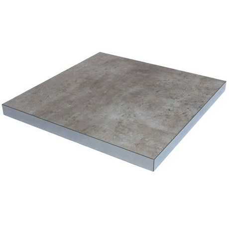 PLATEAU DE TABLE DUROLIGHT BÉTON ET ALUMINIUM 68 X 68 CM