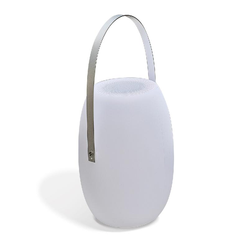 REMARQUABLE Lampe enceinte bluetooth sans fil AUREA avec LED multicolore, télécommande et poignée métal - 3700917637340_0