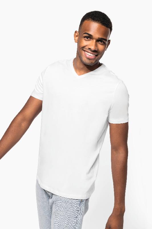 T-shirt manches courtes col V homme - Réf: K3014 - Kariban - coupe moderne et près du corps - 97% coton / 3% élasthanne_0