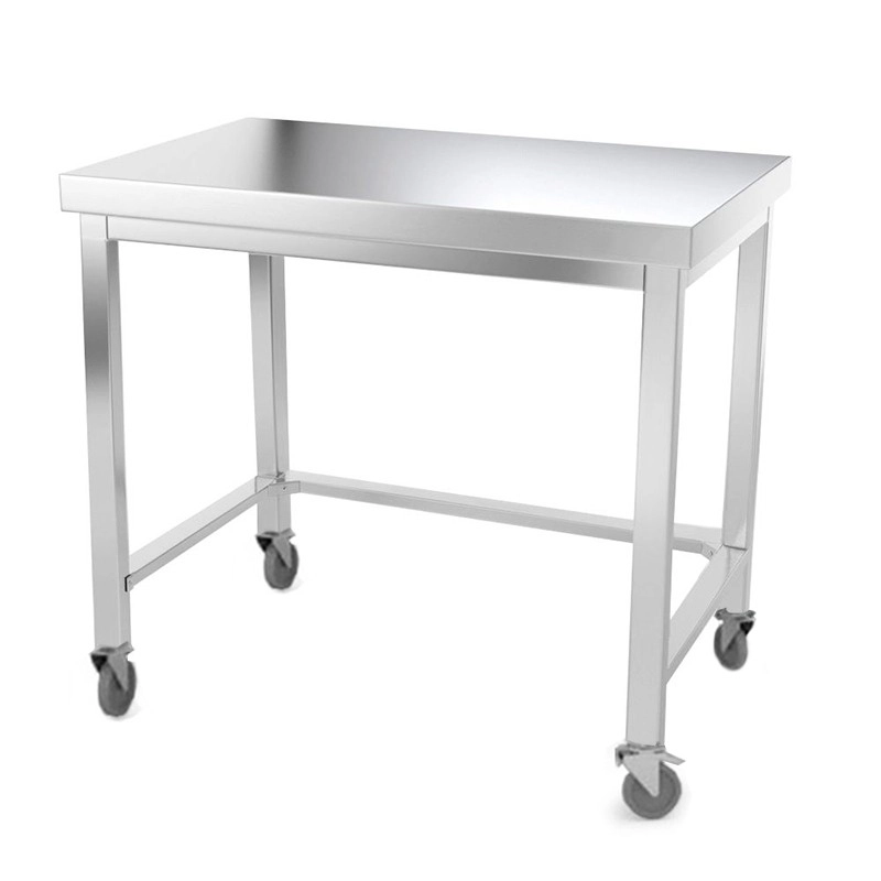 Table de travail en inox 1200 x 600 mm avec renfort sur roulettes PREMIUM / GOLDINOX - inox 3701770803927_0