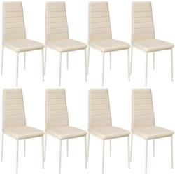 Tectake Lot de 8 chaises avec surpiqûre - beige -404122 - beige matière synthétique 404122_0