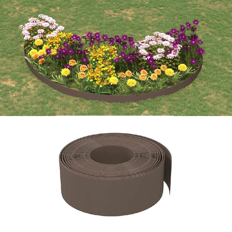 Vidaxl bordures de jardin 3 pcs marron 10 m 20 cm polyéthylène 3155461_0