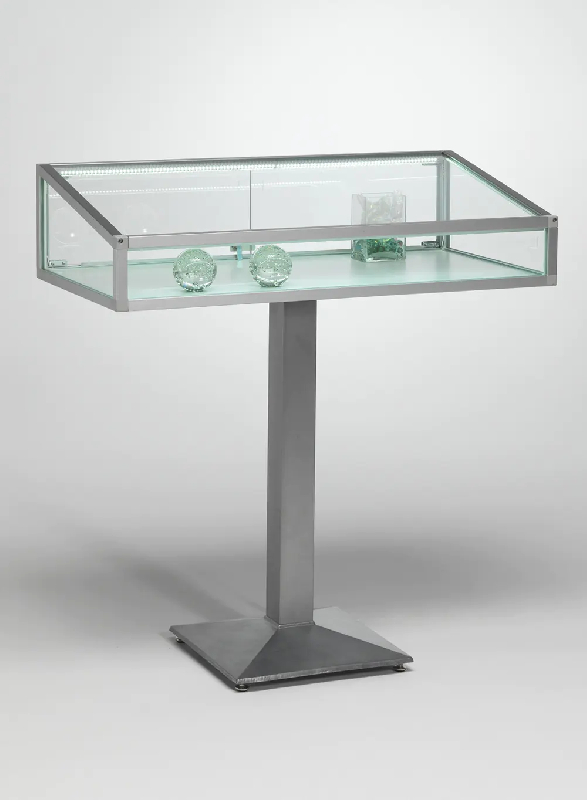 Vitrine table sur pied c12tava - aluminium anodisé_0