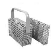 4055240909 - Panier lave-vaisselle AEG - Kit de 2 paniers à couverts gris avec crochet, dimensions 125x229x42 mm et 225x229x80 mm_0