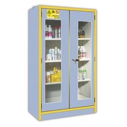 Armoire de sécurité anti-feu 30mn - 2 portes vitrées - Résistance ISO 834 - 250L de stockage_0