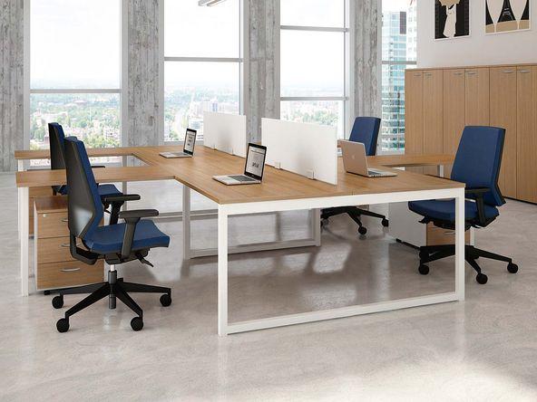 Bureau bench 4 personnes Okly Lek en bois contemporain_0