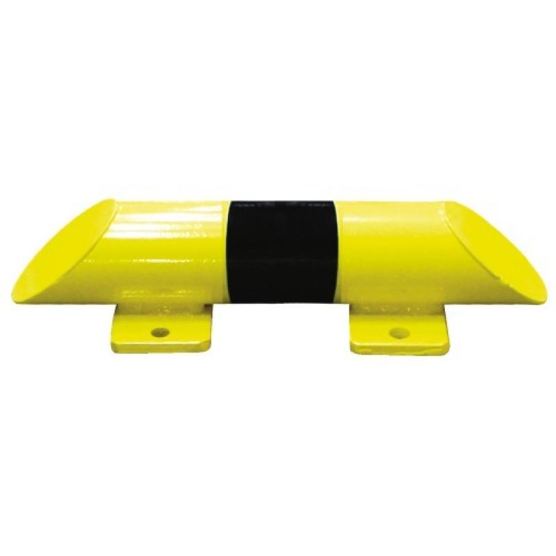 Butée de protection avec platine park acier jaune et noir tube ø 76mm longueur 1200 mm hauteur 86 mm_0