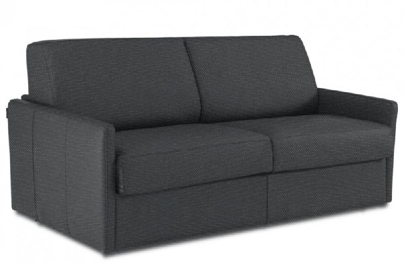 CANAPÉ LIT EXPRESS SUN ELITE TWEED GRIS ANTHRACITE SOMMIER LATTES 140CM ASSISES ET MATELAS 16CM  MÉMOIRE DE FORME_0