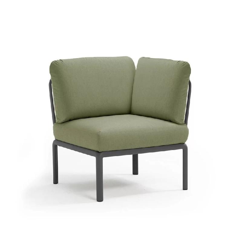Chauffeuse d'angle en résine KOMODO - Stamp - assise modulaire avec coussins déhoussables - usage extérieur_0