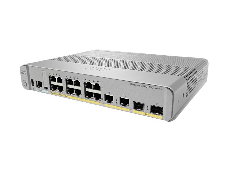 Cisco WS-C3560CX-12PD-S commutateur réseau Géré Gigabit Ethernet (10/100/1000) Connexion Ethernet, supportant l'alimentation via ce port (PoE) Blanc_0