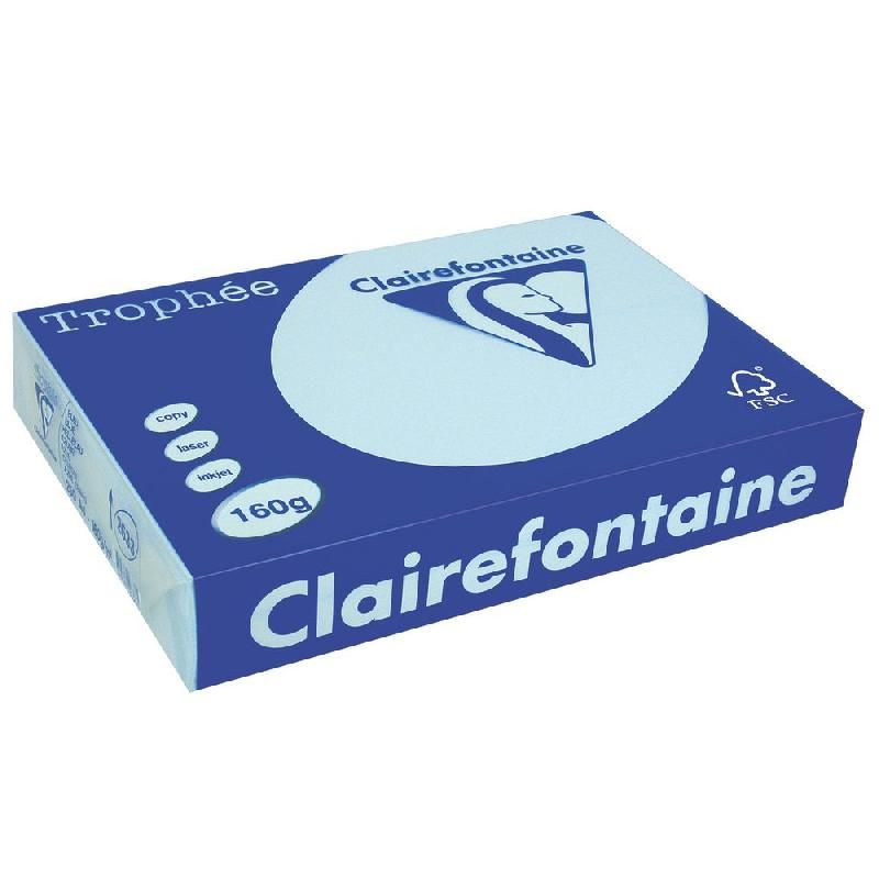 CLAIREFONTAINE PAPIER COULEUR POLYVALENT A4 BLEU DE 160 G/M² (PRIX À L'UNITÉ)