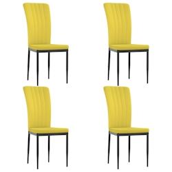 Décoshop26 - Set de 4 chaises de salle à manger en velours jaune moutarde DEC025635 - jaune 3000255358052_0