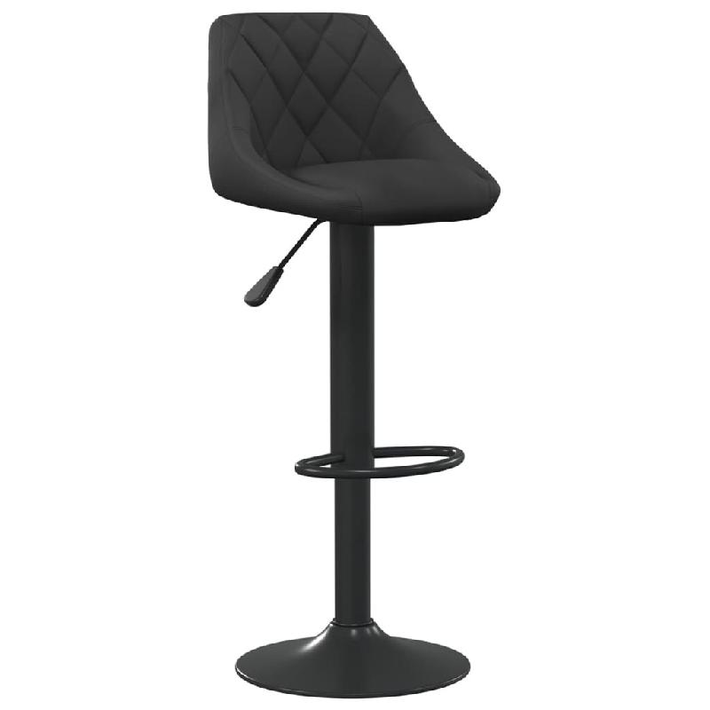 Décoshop26 - Tabouret de bar x1 chaise haute en velours et acier noir DEC029530 - noir 3000257420894_0