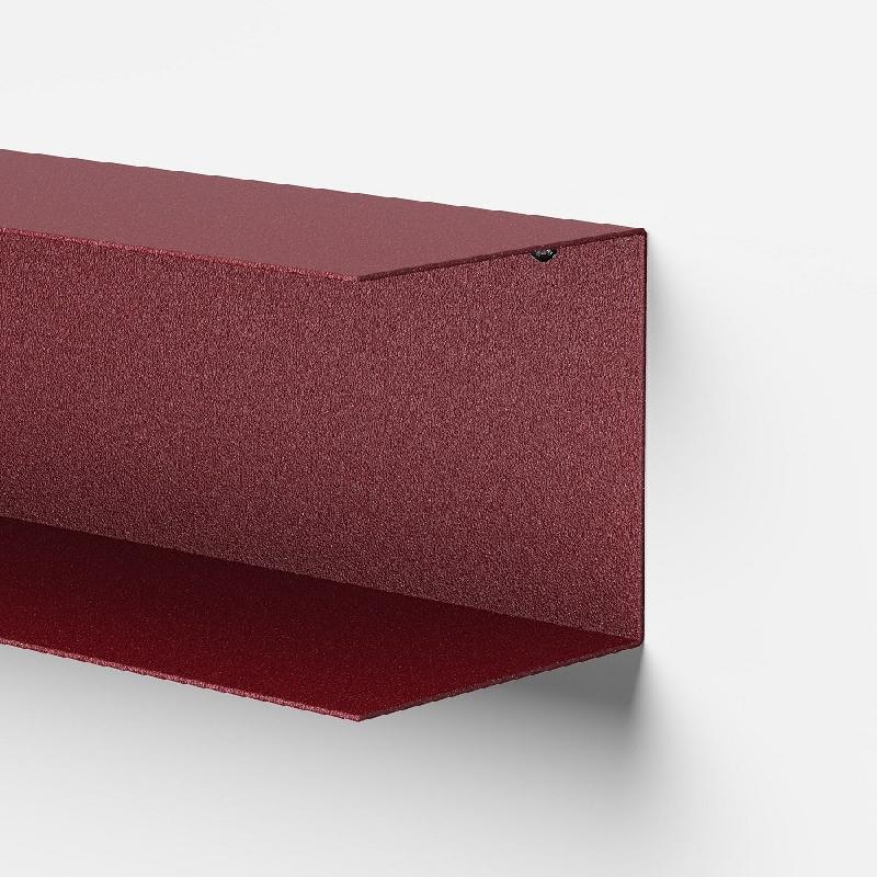 Étagère murale CARGO en acier - couleur Marsalla sablé - design minimaliste et fabrication 100% italienne_0