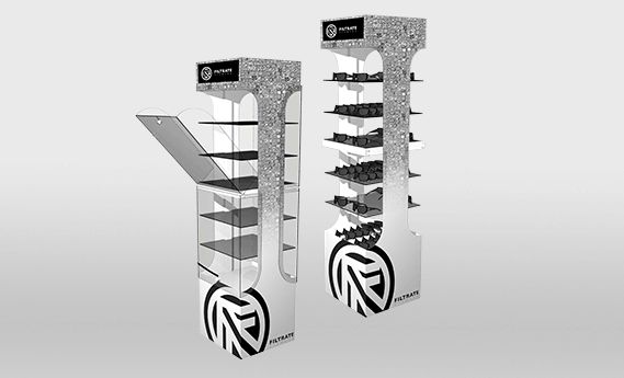 Filtrate - Meuble présentoir au sol en plastique - Pos Factory - Sur mesure_0